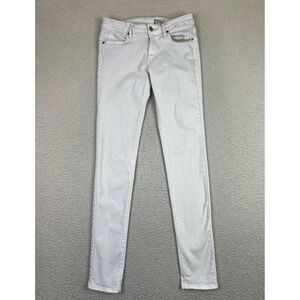 Uniqlo Jeans Womens 27 White Skinny Fit Stretch Denim Zip Fly 5-Pocket